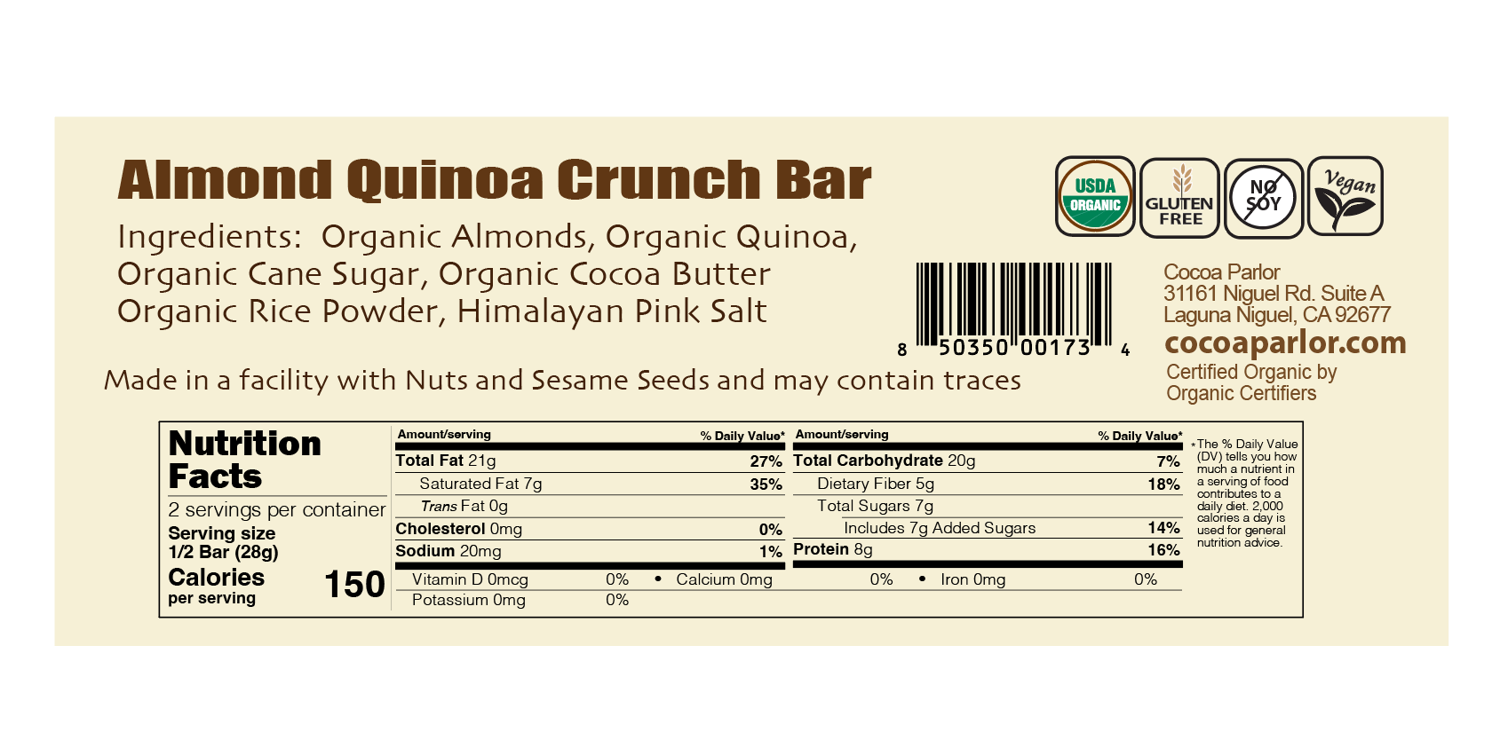 Almond Crunch Quinoa Bar